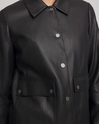 Snap Front Faux Leather Jacket | Chico's